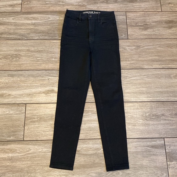 American Eagle Size 0 Short Black High Rise Jegging - Picture 3 of 9